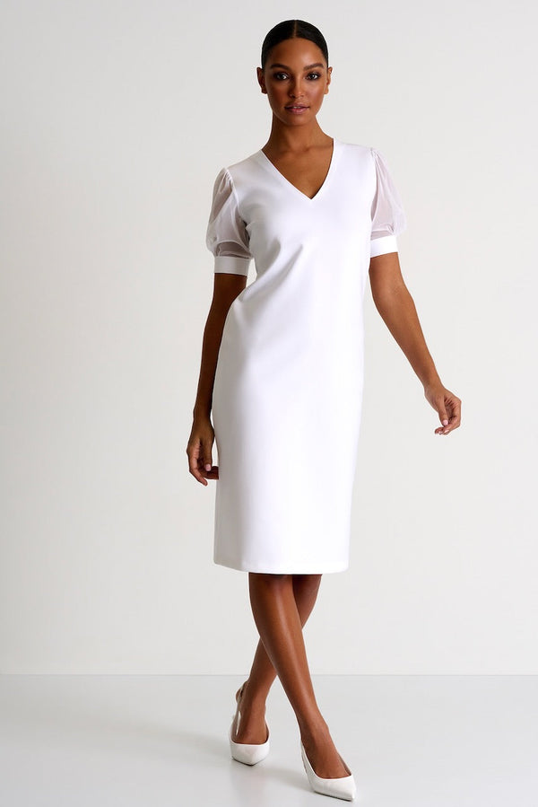 Shan Sofia Elegant Short-Sleeve Mesh Dress - 52427-75-000